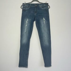 Divided H&M Womens Denim Blue Jeans Size 6 Blue Cotton Blend Distressed Ripped